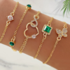 5pcs Vintage-Inspired Bracelet Set with Sparkling Rhinestones - Infinity & Geometric Designs, Perfect for Casual Attire or Gifti